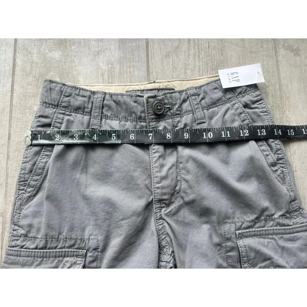 GAP Kids Boys Ranger Cargo Shorts NEW Shadow Gray Casual Cotton 8 Regular